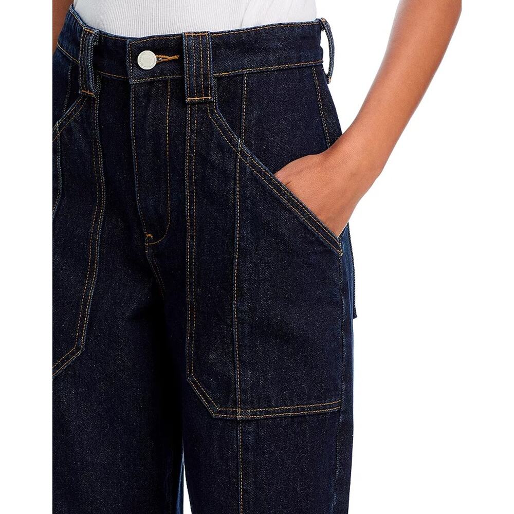 BlankNYC Women Deep Down Dark Wash Denim Wide Leg Utility Jeans Size 25 - Picture 5 of 9